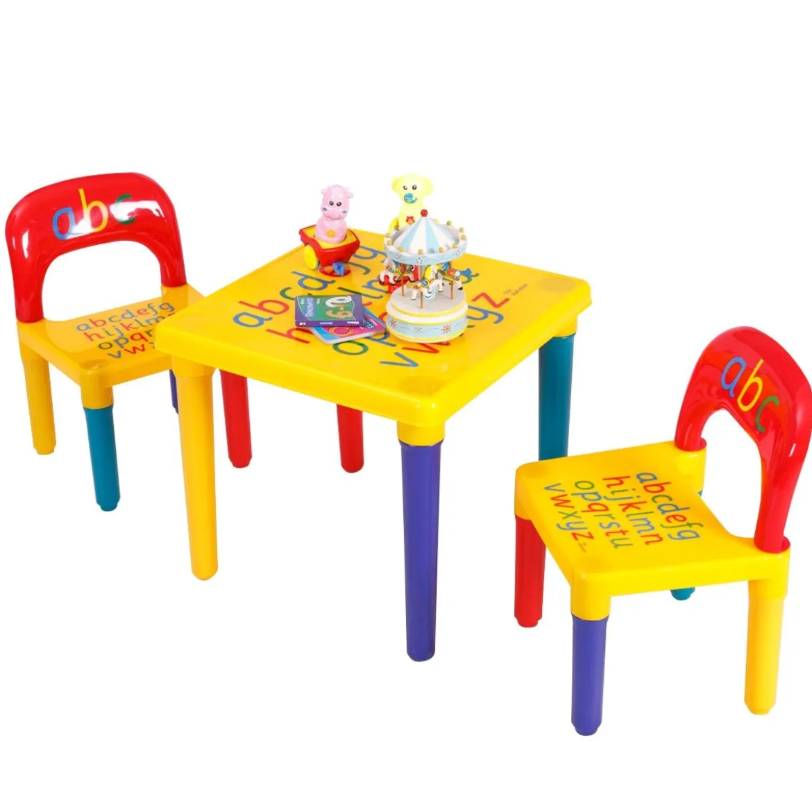 Kindermöbel 3 tlg. Kindersitzgruppe inkl.Kinderstuhl und Tisch Farbig