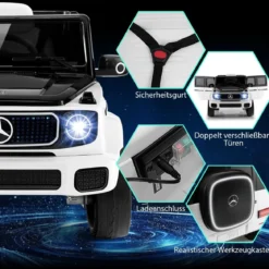 Kinder Mercedes-Benz Elektroauto mit 2,4G Fernbedienung & Scheinwerfer 12V Elektrofahrzeug
