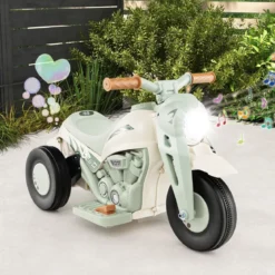 Kinder Motorrad mit Seifenblasenmaschine & Musik & LED Scheinwerfer Kindermotorrad Beige