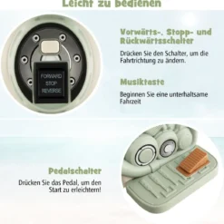 Kinder Motorrad mit Seifenblasenmaschine & Musik & LED Scheinwerfer Kindermotorrad Beige