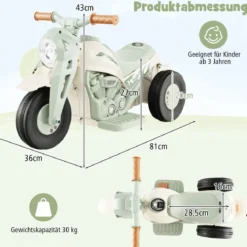 Kinder Motorrad mit Seifenblasenmaschine & Musik & LED Scheinwerfer Kindermotorrad Beige