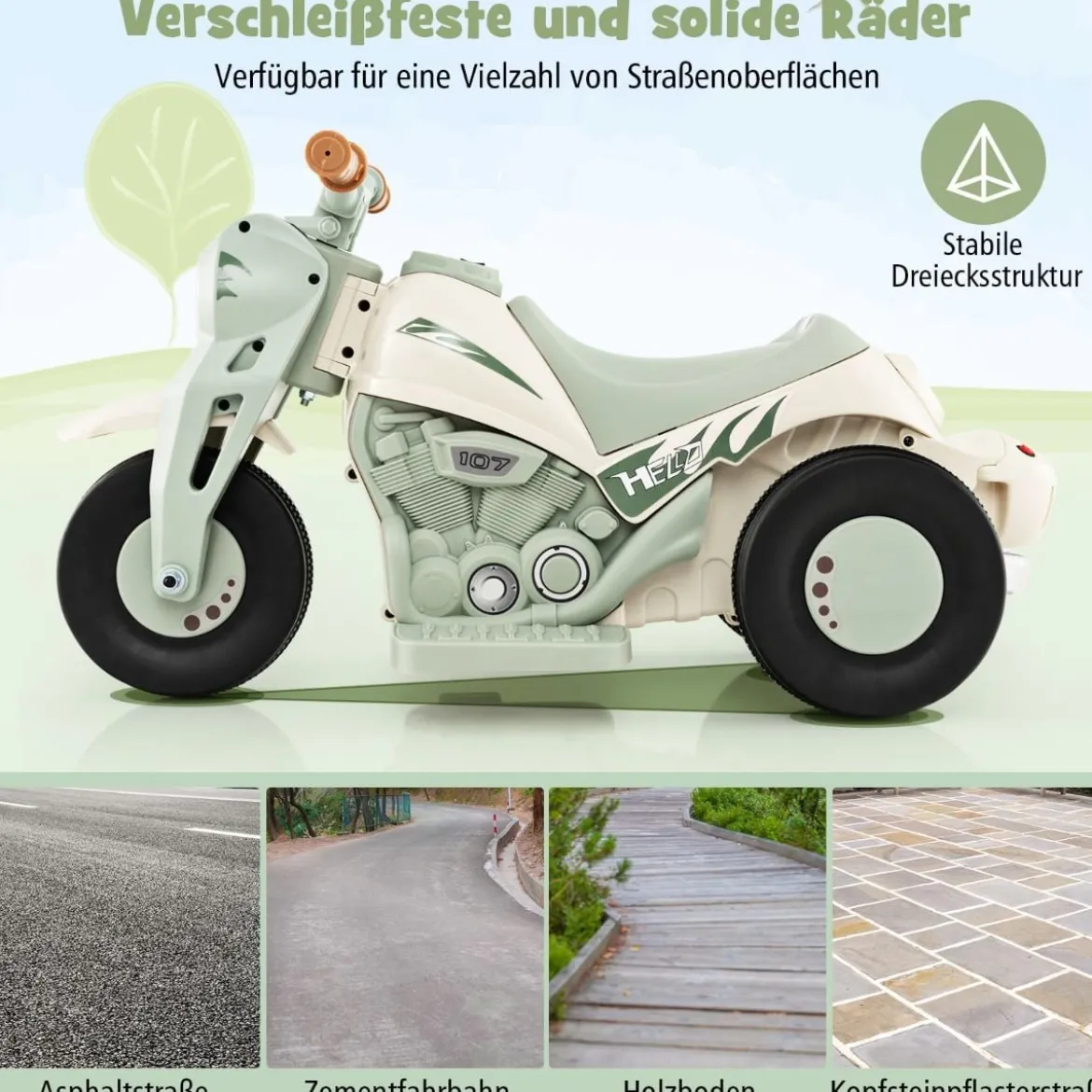 Kinder Motorrad mit Seifenblasenmaschine & Musik & LED Scheinwerfer Kindermotorrad Beige
