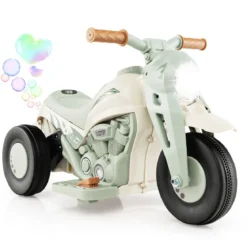 Kinder Motorrad mit Seifenblasenmaschine & Musik & LED Scheinwerfer Kindermotorrad Beige