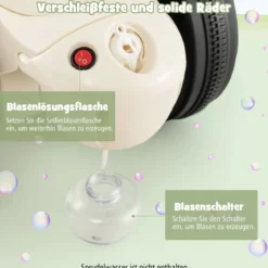 Kinder Motorrad mit Seifenblasenmaschine & Musik & LED Scheinwerfer Kindermotorrad Beige