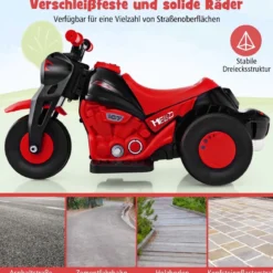 Kinder Motorrad mit Seifenblasenmaschine & Musik & LED Scheinwerfer Kindermotorrad Rot