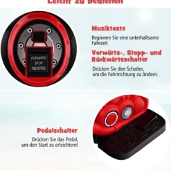 Kinder Motorrad mit Seifenblasenmaschine & Musik & LED Scheinwerfer Kindermotorrad Rot