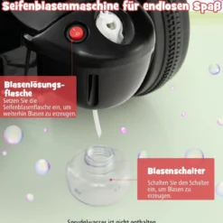 Kinder Motorrad mit Seifenblasenmaschine & Musik & LED Scheinwerfer Kindermotorrad Rot