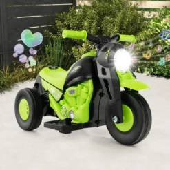 Kinder Motorrad mit Seifenblasenmaschine & Musik & LED Scheinwerfer Kindermotorrad Grün