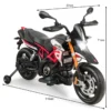 Kinder Motorrad mit Stützrädern Elektro-Motorrad mit LED-Lichter und Musik Kindermotorrad bis 25kg belastbar Rot