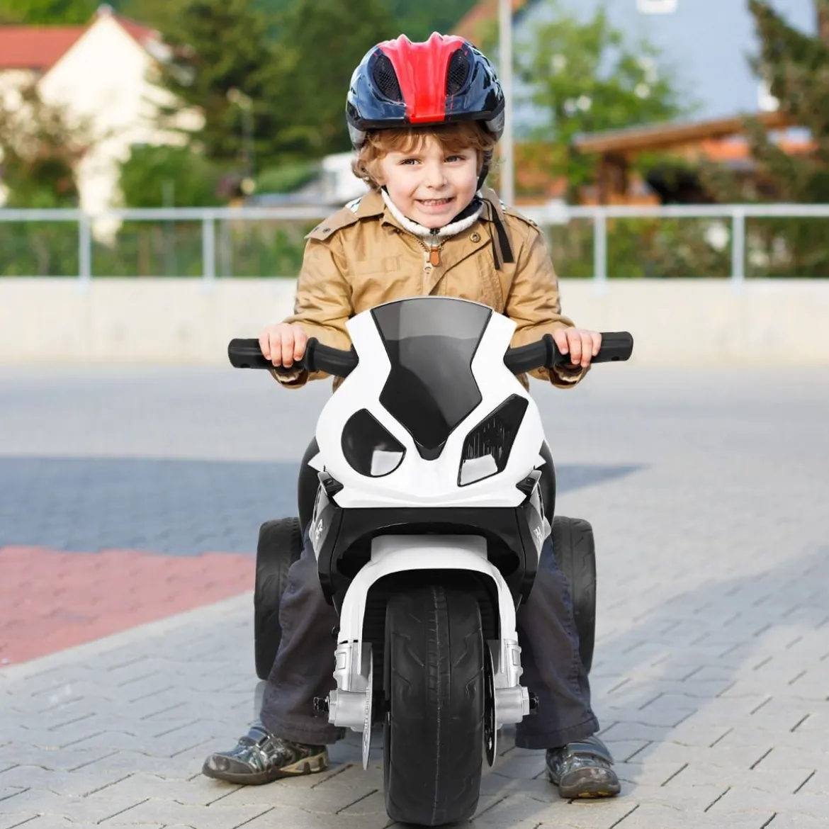 Kindermotorrad 6v Kinderfahrzeug 6v Kinderfahrzeug mit Musik 66 x 37 x 44,5 cm Schwarz + Weiß