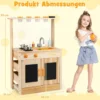 Kinder Mud Kitchen mit Pflanzentöpfen & Kochgeschirr & Herden Holz Spielküche Spielset