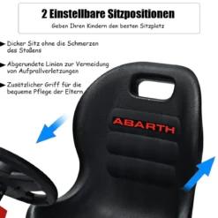 Kinder Pedal Go Kart Gokart mit verstellbarem Sitz Tretauto Pedal Gokart Tretfahrzeug Kinderfahrzeug für Kinder Rot