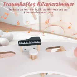 Kinder Puppenhaus aus Holz mit 32 Realistischen Möbelzubehörteilen & Dächern DIY Traumhaus
