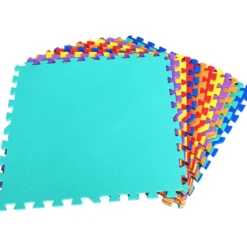 Kinder Puzzlematte aus Schaumstoff Bunte Spielmatte mit 12 ineinandergreifenden Puzzleteilen