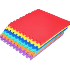 Kinder Puzzlematte aus Schaumstoff Bunte Spielmatte mit 12 ineinandergreifenden Puzzleteilen