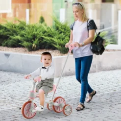 Kinderrad 4-in-1-Vorschulrad mit Eltern-Schiebegriff 37 x 72 x 101 cm Blau/Grün/Rosa