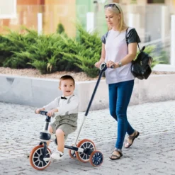 Kinderrad 4-in-1-Vorschulrad mit Eltern-Schiebegriff 37 x 72 x 101 cm Blau/Grün/Rosa