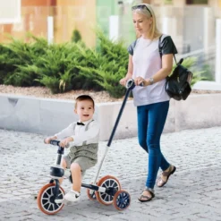 Kinderrad 4-in-1-Vorschulrad mit Eltern-Schiebegriff 37 x 72 x 101 cm Blau/Grün/Rosa