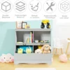 Kinderregal mit 4 Fächern Spielzeugregal Bücherregal für Kinder 67 x 40 x 62 cm Grau
