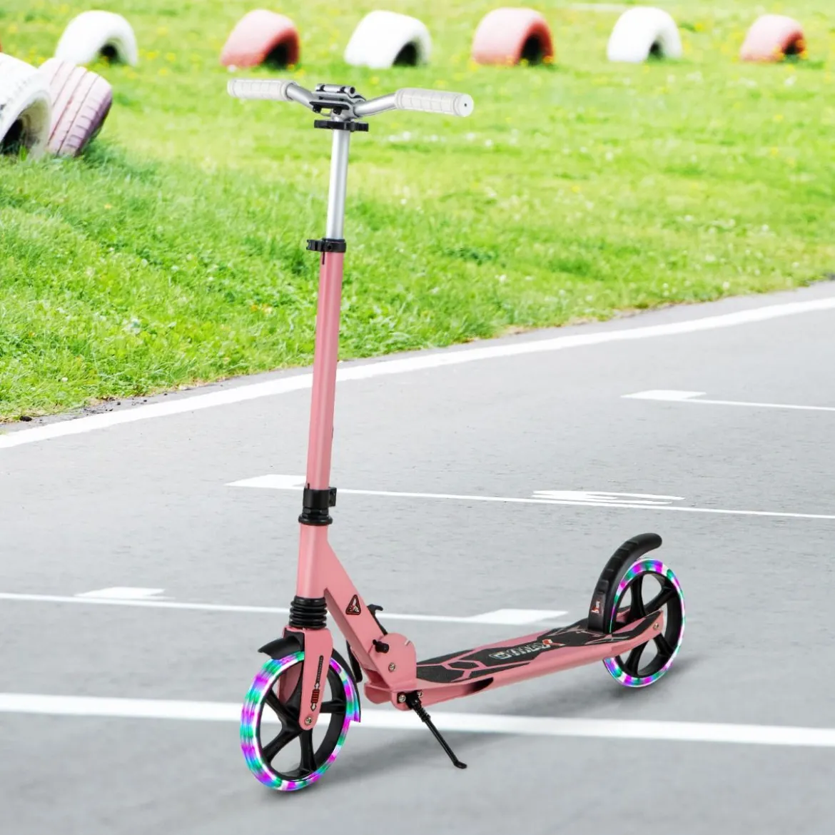 Kinder Roller klappbar mit Leuchten Scooter höhenverstellbar mit Tragegurt