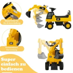 Kinder-Räumschaufel Funktionales Bagger-Spielzeug mit Schaufelbagger 74 x 30 x 54 cm Gelb