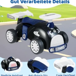 Kinder Rutschauto Fuß-zum-Boden Rutschfahrzeug mit Musik & Stauraum unter dem Sitz Kinderfahrzeug Shark