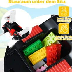 Kinder Rutschauto Fuß-zum-Boden Rutschfahrzeug mit Musik & Stauraum unter dem Sitz Kinderfahrzeug Polizei