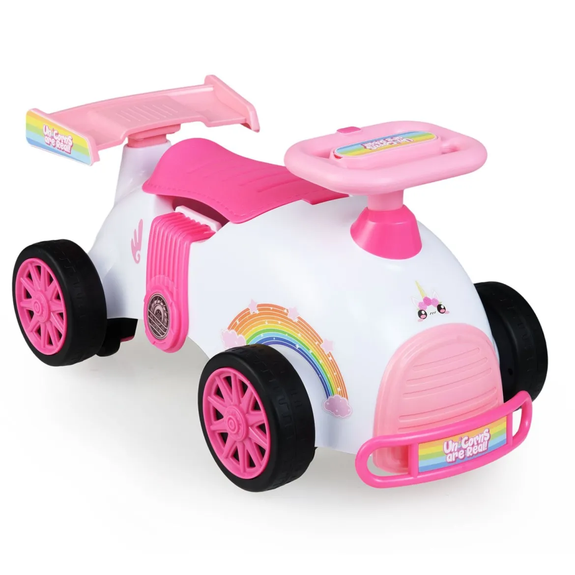 Kinder Rutschauto Fuß-zum-Boden Rutschfahrzeug mit Musik & Stauraum unter dem Sitz Kinderfahrzeug Einhornthema
