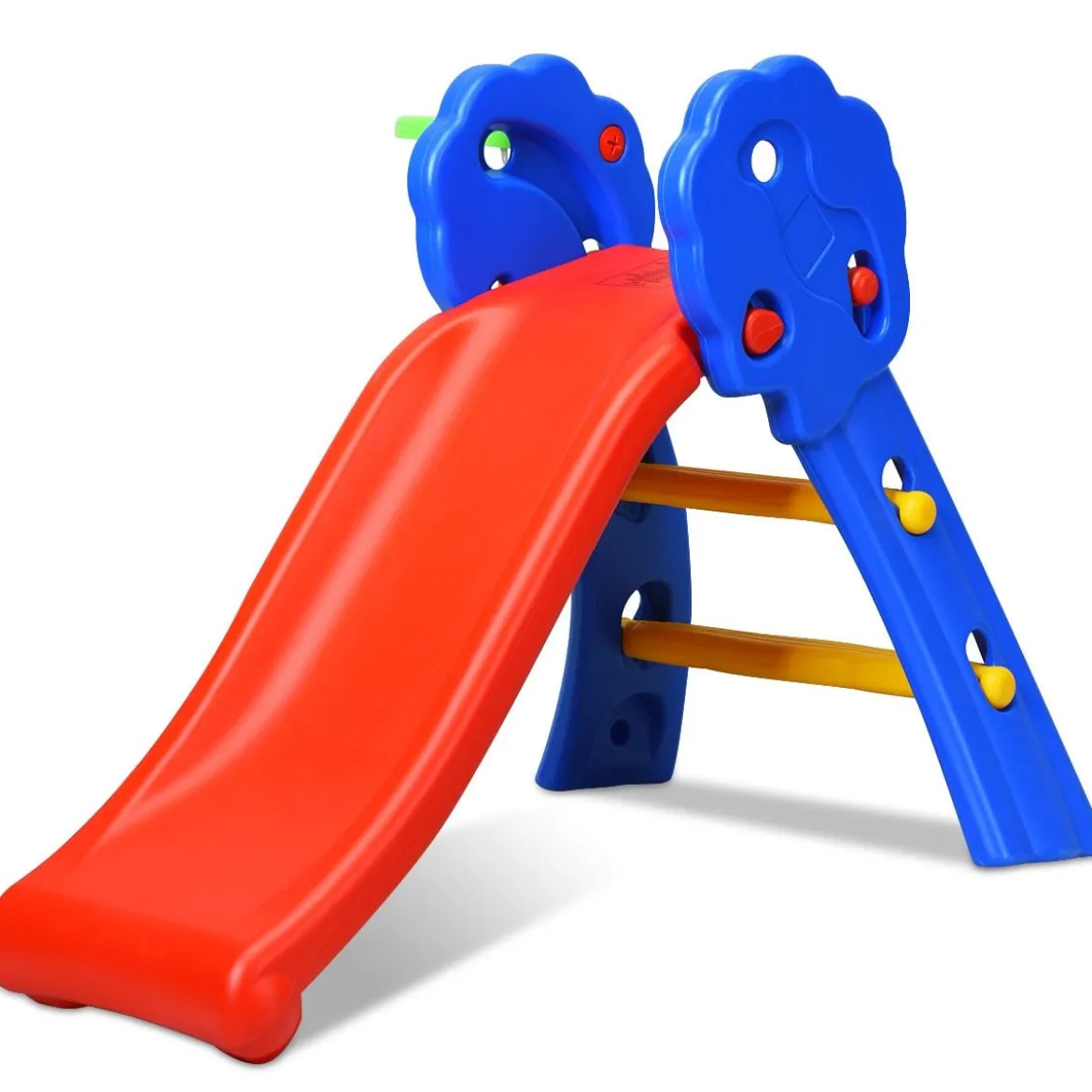 Kinderrutsche Rutschbahn Gartenrutsche für Indoor und Outdoor mit Basketballkorb 108 x 58 x 71,5 cm Bunt