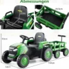 Kinder Rutsch-Traktor Elektrofahrzeug mit abnehmbaren Anhänger & Fernbedienung Rutschauto Dunkelgrün