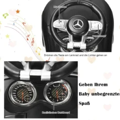 Kinder Rutsch- und Schiebe- Auto Lizenziertes Mercedes Benz Aufsitzauto 68 x 31,5 x 42,5 cm Schwarz