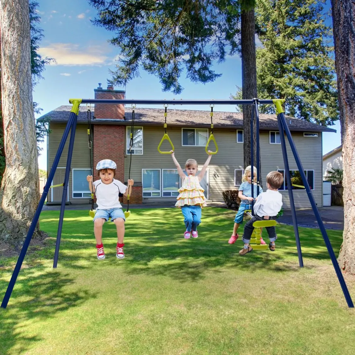 Kinderschaukel 3-in-1-Schaukelständer aus Metall 278 x 142 x 177 cm
