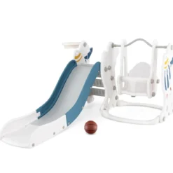 Kinderschaukel mit Rutsche 4 in 1 Schaukel & Rutsche & Basketballkorb & Leiter 185 x 150 x 92 cm