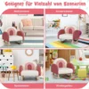 Kinderschaukelstuhl Teddy-Plüsch-Sessel mit Schaukelbeinen aus Pappelholz Rot