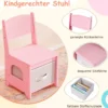 Kinder Schminktisch mit Beleuchtung Prinzessin Schminktisch & Stuhl Set mit 5 Schubladen & 2 Fächern Rosa