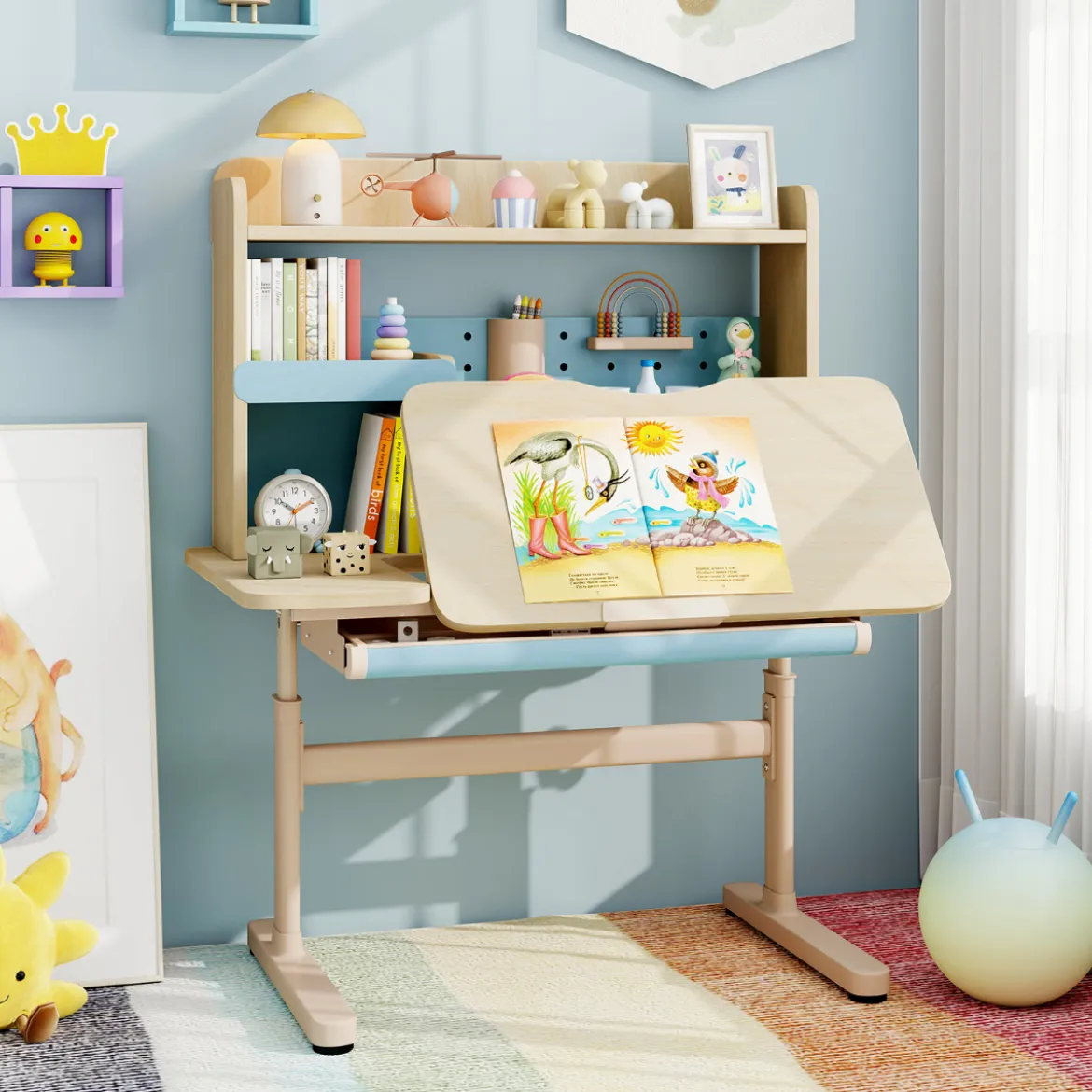 Kinderschreibtisch mit Kinderstuhl Schülerschreibtisch ergonomischer Kinderschreibtischstuhl