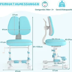 Kinderschreibtisch mit Kinderstuhl Schülerschreibtisch ergonomischer Kinderschreibtischstuhl