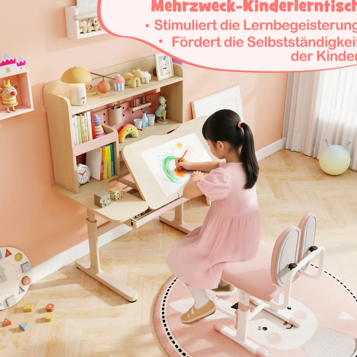Kinderschreibtisch mit Kinderstuhl Schülerschreibtisch ergonomischer Kinderschreibtischstuhl