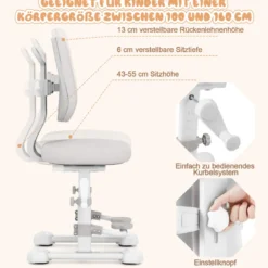 Kinderschreibtisch mit Kinderstuhl Schülerschreibtisch ergonomischer Kinderschreibtischstuhl