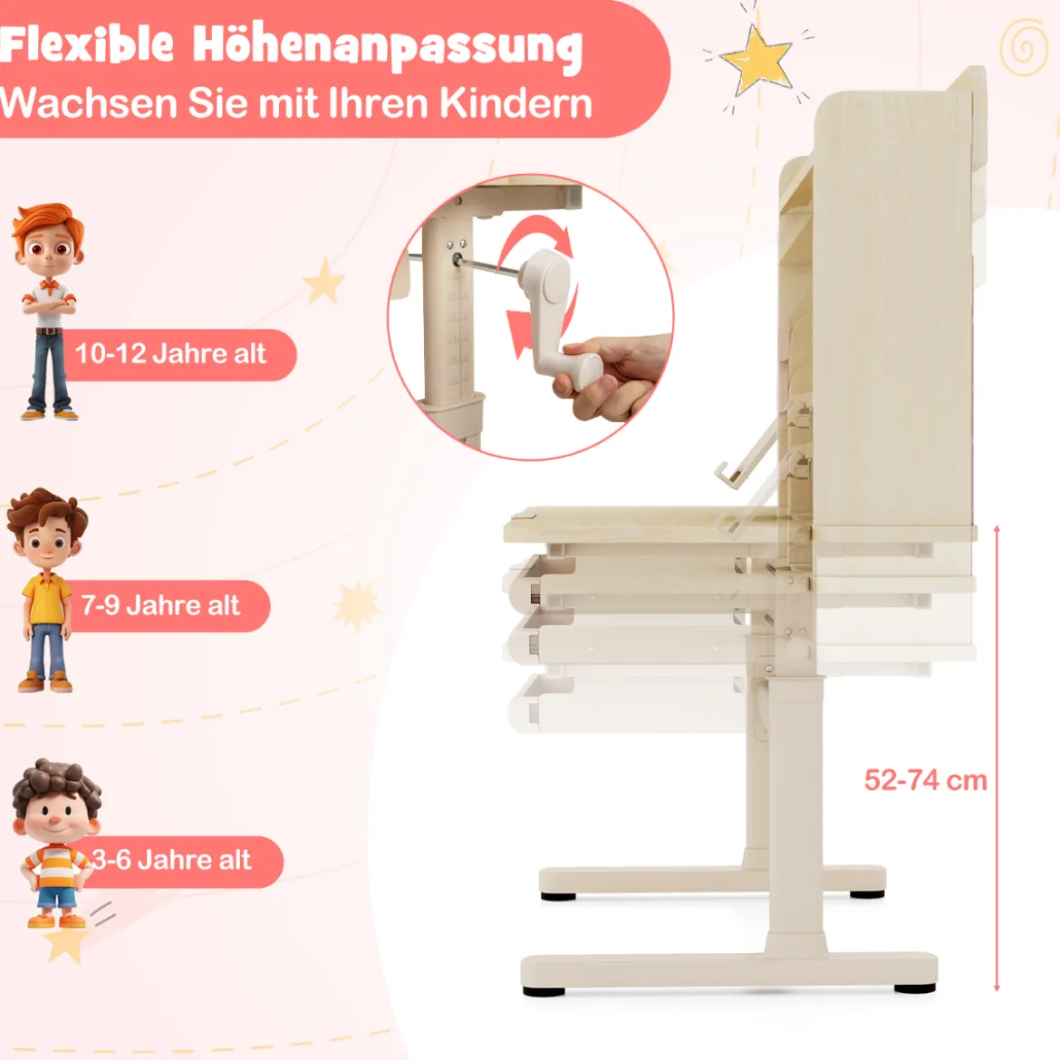 Kinderschreibtisch mit Kinderstuhl Schülerschreibtisch ergonomischer Kinderschreibtischstuhl
