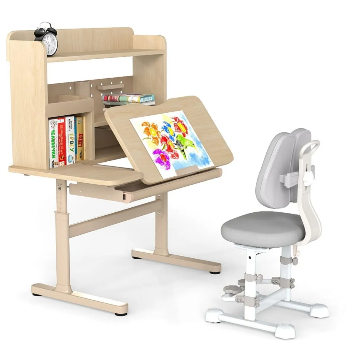 Kinderschreibtisch mit Kinderstuhl Schülerschreibtisch ergonomischer Kinderschreibtischstuhl
