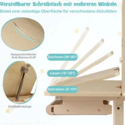 Kinderschreibtisch mit Kinderstuhl Schülerschreibtisch ergonomischer Kinderschreibtischstuhl