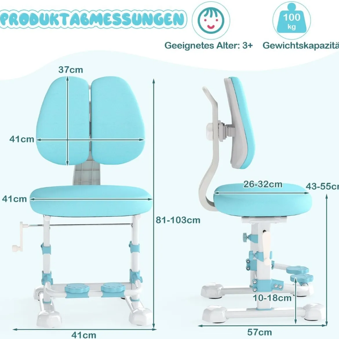 Kinderschreibtisch mit Kinderstuhl Schülerschreibtisch ergonomischer Kinderschreibtischstuhl