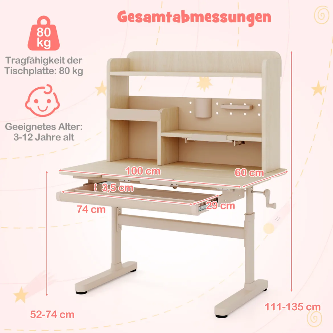 Kinderschreibtisch mit Kinderstuhl Schülerschreibtisch ergonomischer Kinderschreibtischstuhl