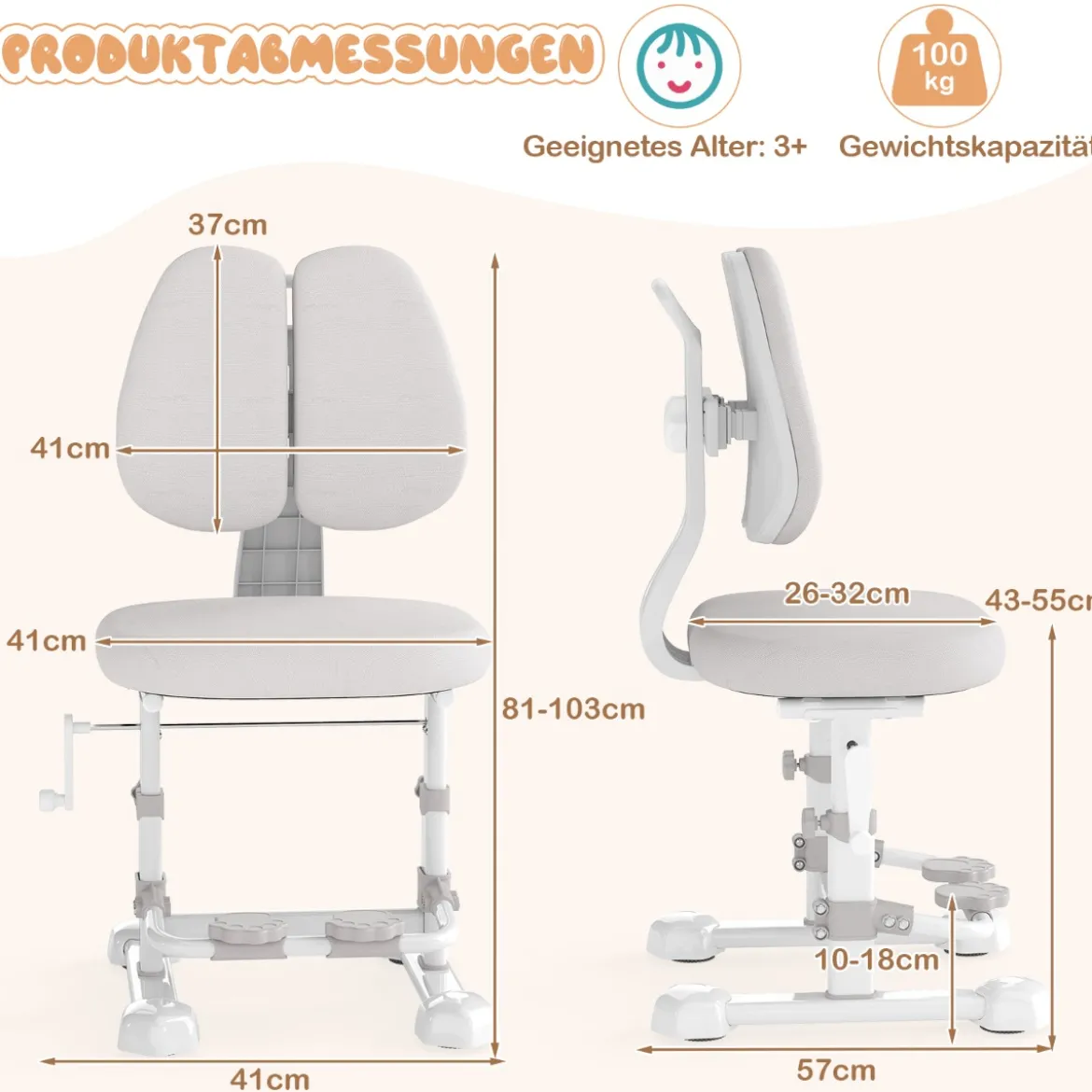 Kinderschreibtisch mit Kinderstuhl Schülerschreibtisch ergonomischer Kinderschreibtischstuhl