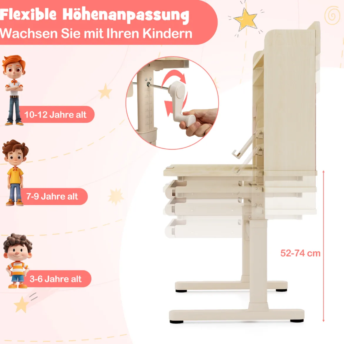 Kinderschreibtisch mit Kinderstuhl Schülerschreibtisch ergonomischer Kinderschreibtischstuhl