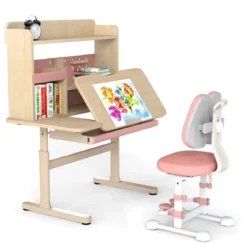 Kinderschreibtisch mit Kinderstuhl Schülerschreibtisch ergonomischer Kinderschreibtischstuhl