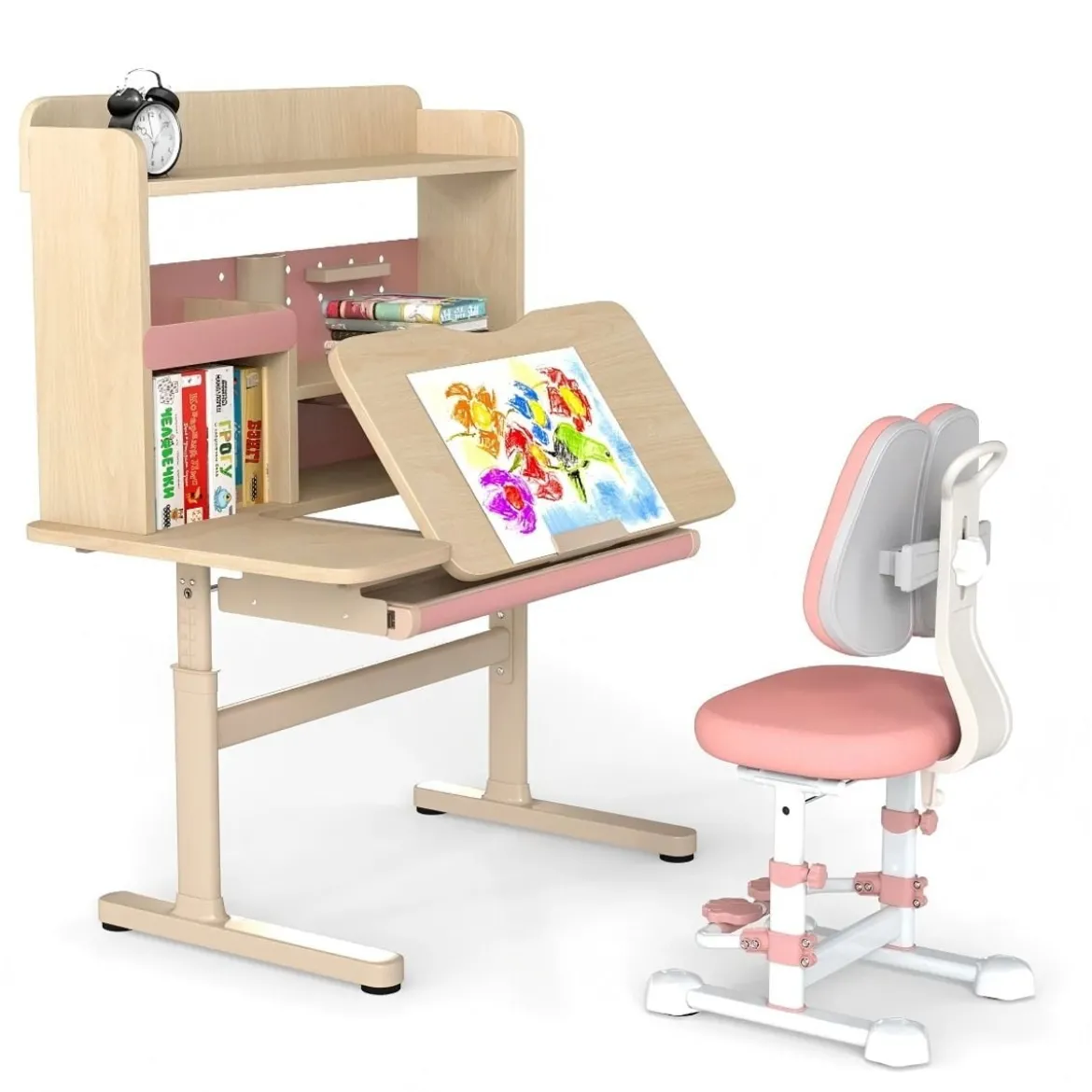 Kinderschreibtisch mit Kinderstuhl Schülerschreibtisch ergonomischer Kinderschreibtischstuhl