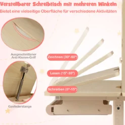 Kinderschreibtisch mit Kinderstuhl Schülerschreibtisch ergonomischer Kinderschreibtischstuhl