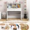 Kinder Schreibtisch mit Schublade & Ablagefach Holz Schülerschreibtisch Kindertisch Weiß